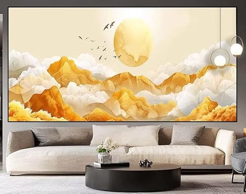 Diamond Painting Groß xxl 100 x 40 cm Mond Diamant Painting Bilder Erwachsene Malen nach Zahlen Landschaft DIY Voll Square diamond painting zubehör Set für Wohnzimmer und Schlafzimmer Wanddeko J77 von UDERUI