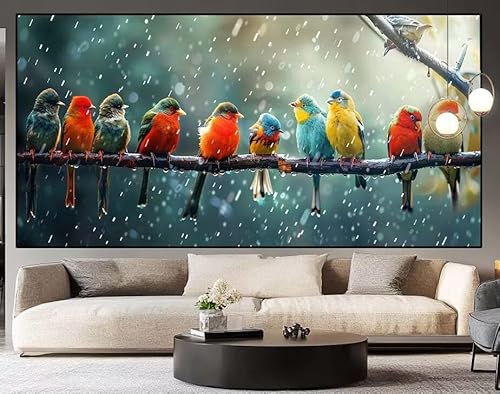 Diamond Painting Groß xxl 100 x 40 cm Vogel Diamant Painting Bilder Erwachsene Malen nach Zahlen Tier DIY Voll Square bohrer diamond painting zubehör Set für Wohnzimmer und Schlafzimmer Wanddeko I31 von UDERUI