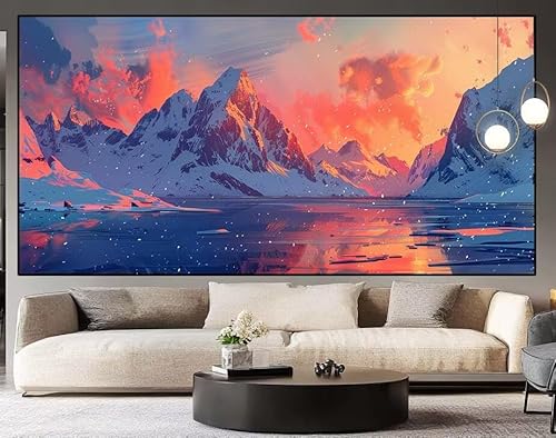 Diamond Painting Groß xxl 100x40cm Sonnenuntergang Diamant Painting Bilder Erwachsene Malen nach Zahlen Gletscher DIY Square diamond painting zubehör Set für Wohnzimmer und Schlafzimmer Wanddeko H78 von UDERUI