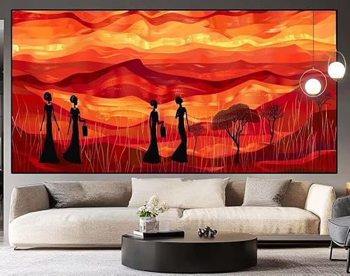 Diamond Painting Groß xxl 100x40cm Sonnenuntergang Diamant Painting Bilder Erwachsene Malen nach Zahlen Schönheit DIY Square diamond painting zubehör Set für Wohnzimmer und Schlafzimmer Wanddeko I2 von UDERUI