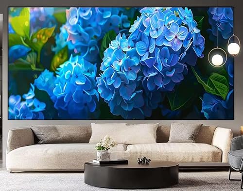 Diamond Painting Groß xxl 150 x 60 cm Blau Diamant Painting Bilder Erwachsene Malen nach Zahlen Blume DIY Voll Square bohrer diamond painting zubehör Set für Wohnzimmer und Schlafzimmer Wanddeko H64 von UDERUI