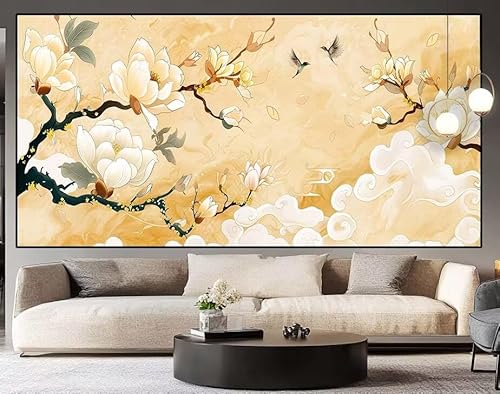 Diamond Painting Groß xxl 150 x 60 cm Blume Diamant Painting Bilder Erwachsene Malen nach Zahlen Landschaft DIY Voll Square diamond painting zubehör Set für Wohnzimmer und Schlafzimmer Wanddeko H24 von UDERUI