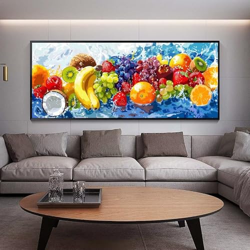 Diamond Painting Groß xxl 150 x 60 cm Obst Diamant Painting Bilder Erwachsene Malen nach Zahlen Buntes DIY Voll Square bohrer diamond painting zubehör Set für Wohnzimmer und Schlafzimmer Wanddeko A33 von UDERUI