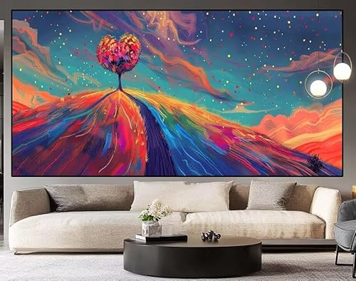 Diamond Painting Groß xxl 150x50cm Karikatur Diamant Painting Bilder Erwachsene Malen nach Zahlen Baum des Lebens DIY Square diamond painting zubehör Set für Wohnzimmer und Schlafzimmer Wanddeko H57 von UDERUI