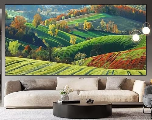 Diamond Painting Groß xxl 160 x 80 cm Wiese Diamant Painting Bilder Erwachsene Malen nach Zahlen Landschaft DIY Voll Square diamond painting zubehör Set für Wohnzimmer und Schlafzimmer Wanddeko F43 von UDERUI