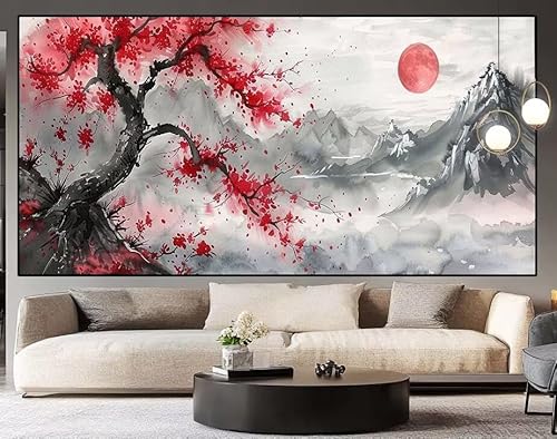 Diamond Painting Groß xxl 160 x 80 cm japanisch Diamant Painting Bilder Erwachsene Malen nach Zahlen Garten DIY Voll Square diamond painting zubehör Set für Wohnzimmer und Schlafzimmer Wanddeko I87 von UDERUI