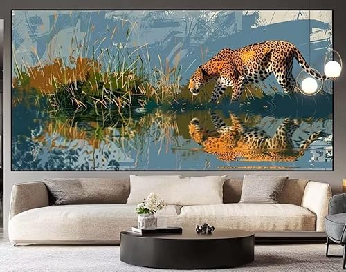 Diamond Painting Groß xxl 180 x 90 cm Tier Diamant Painting Bilder Erwachsene Malen nach Zahlen Landschaft DIY Voll Square diamond painting zubehör Set für Wohnzimmer und Schlafzimmer Wanddeko G4 von UDERUI