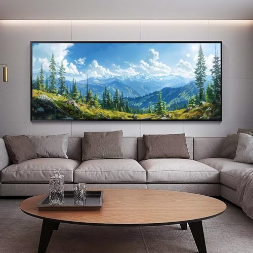 Diamond Painting Groß xxl 220 x 100 cm Wald Diamant Painting Bilder Erwachsene Malen nach Zahlen Berg DIY Voll Square bohrer diamond painting zubehör Set für Wohnzimmer und Schlafzimmer Wanddeko B14 von UDERUI