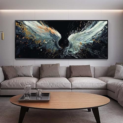 Diamond Painting Groß xxl 90 x 30 cm Abstrakt Diamant Painting Bilder Erwachsene Malen nach Zahlen Flügel DIY Voll Square diamond painting zubehör Set für Wohnzimmer und Schlafzimmer Wanddeko B34 von UDERUI