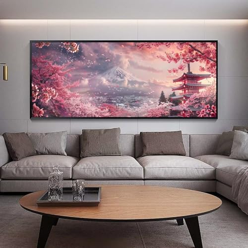 Diamond Painting Japanischer Stil diamond painting erwachsene groß xxl 300 x 100 cm 5D Diamant malerei Set Landschaft Full Square Strass DIY Kreuzstich Diamond Art Kunst für Home Wand Dekor Gifts B42 von UDERUI