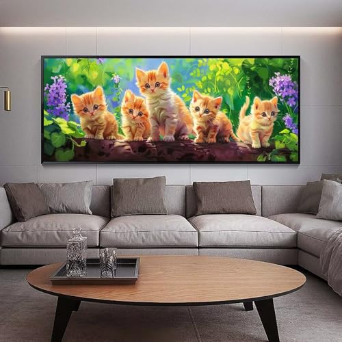 Diamond Painting Katze diamond painting erwachsene groß xxl 60 x 30 cm 5D Diamant malerei Set Niedlich Full Square Strass DIY Stickerei Kreuzstich Diamond Art Kunst für Home Wand Dekor Gifts B82 von UDERUI