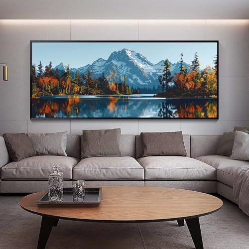 Diamond Painting Landschaft diamond painting erwachsene groß xxl 300 x 100 cm 5D Diamant malerei Set See Full Square Strass DIY Stickerei Kreuzstich Diamond Art Kunst für Home Wand Dekor Gifts C47 von UDERUI