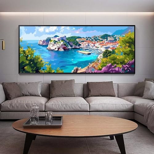 Diamond Painting Meer diamond painting erwachsene groß xxl 300 x 100 cm 5D Diamant malerei Set Landschaft Full Square Strass DIY Stickerei Kreuzstich Diamond Art Kunst für Home Wand Dekor Gifts B4 von UDERUI