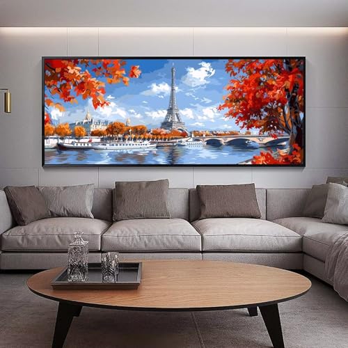 Diamond Painting Paris diamond painting erwachsene groß xxl 300 x 100 cm 5D Diamant malerei Set Landschaft Full Square Strass DIY Stickerei Kreuzstich Diamond Art Kunst für Home Wand Dekor Gifts A87 von UDERUI