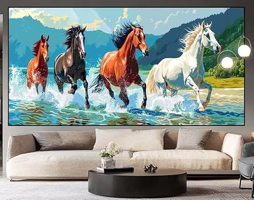 Diamond Painting Pferd Tier diamond painting erwachsene groß xxl 120 x 50 cm 5D Diamant malerei Set Full Square Kristall Strass DIY Stickerei Kreuzstich Diamond Art Kunst für Home Wand Dekor Gifts I24 von UDERUI