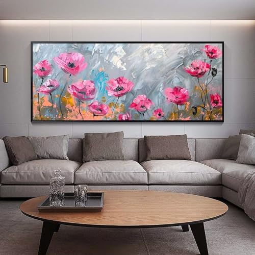 Diamond Painting Rosa diamond painting erwachsene groß xxl 60 x 30 cm 5D Diamant malerei Set Mohn Full Square Kristall Strass DIY Stickerei Kreuzstich Diamond Art Kunst für Home Wand Dekor Gifts B51 von UDERUI