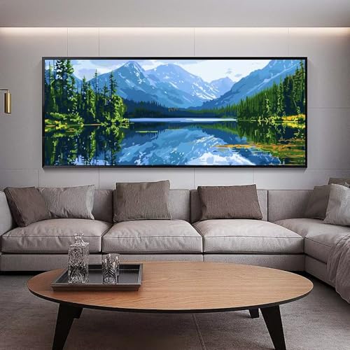 Diamond Painting See diamond painting erwachsene groß xxl 300 x 100 cm 5D Diamant malerei Set Wald Full Square Kristall Strass DIY Stickerei Kreuzstich Diamond Art Kunst für Home Wand Dekor Gifts C49 von UDERUI