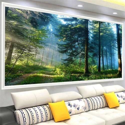 Diamond Painting Sonnenaufgangswald ,5D Diamond Painting Groß 60x120cm, Diamant Painting Bilder Erwachsene Malen nach Zahlen DIY Diamant malerei Voll Square bohrer Set, daiment Painting, Deko, Gifts von UDERUI