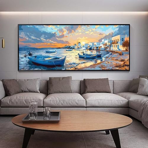 Diamond Painting Sonnenuntergang diamond painting erwachsene groß xxl 300 x 100 cm 5D Diamant malerei Set Strand Full Square Strass DIY Kreuzstich Diamond Art Kunst für Home Wand Dekor Gifts B39 von UDERUI