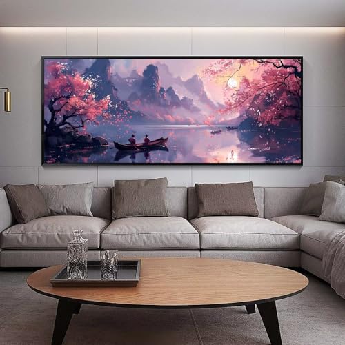 Diamond Painting Sonnenuntergang diamond painting erwachsene groß xxl 70 x 40 cm 5D Diamant malerei Set See Full Round Strass DIY Stickerei Kreuzstich Diamond Art Kunst für Home Wand Dekor Gifts D18 von UDERUI