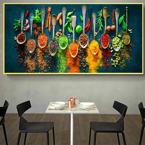 UDERUI Diamond Painting Kräuter und Gewürze Diamant Painting Bilder Erwachsene Groß Diamant malerei Set Full Square Kristall Strass Stickerei Diamond Art Kunst Deko Wohnzimmer Schlafzimmer 70x140cm von UDERUI