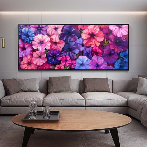 UDERUI Diamond Painting Rosa diamond painting erwachsene groß xxl 300 x 100 cm 5D Diamant malerei Set Blume Full Square Strass DIY Stickerei Kreuzstich Diamond Art Kunst für Home Wand Dekor Gifts B30 von UDERUI