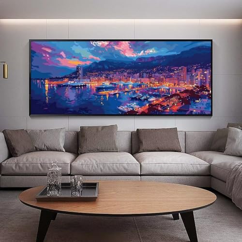 UDERUI Diamond Painting Sonnenuntergang diamond painting erwachsene groß xxl 60 x 30 cm 5D Diamant malerei Set Hafen Full Square Strass DIY Kreuzstich Diamond Art Kunst für Home Wand Dekor Gifts B85 von UDERUI