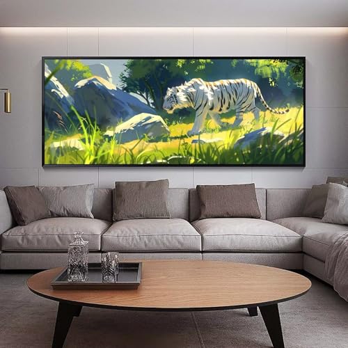 UDERUI Diamond Painting Tiger diamond painting erwachsene groß xxl 300 x 100 cm 5D Diamant malerei Set Wald Full Square Strass DIY Stickerei Kreuzstich Diamond Art Kunst für Home Wand Dekor Gifts C21 von UDERUI