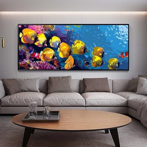 UDERUI Diamond Painting Tropischer Fisch diamond painting erwachsene groß xxl 60 x 30 cm 5D Diamant malerei Set Ozean Full Square Strass DIY Kreuzstich Diamond Art Kunst für Home Wand Dekor Gifts B37 von UDERUI