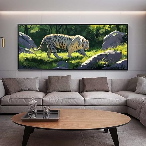 UDERUI Diamond Painting Wald diamond painting erwachsene groß xxl 300 x 100 cm 5D Diamant malerei Set Tiger Full Square Strass DIY Stickerei Kreuzstich Diamond Art Kunst für Home Wand Dekor Gifts B52 von UDERUI