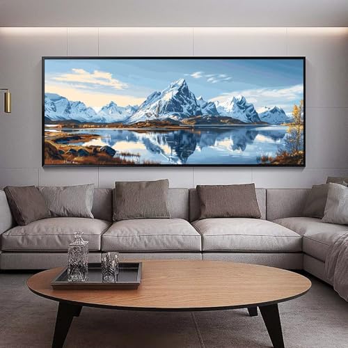 UDERUI Diamond Painting Winter diamond painting erwachsene groß xxl 300 x 100 cm 5D Diamant malerei Set See Full Square Strass DIY Stickerei Kreuzstich Diamond Art Kunst für Home Wand Dekor Gifts C38 von UDERUI