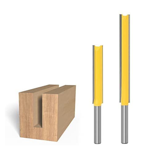 Fräsersatz, Schleif-Holzbohrersatz, 2-teiliger gerader Fräsersatz mit 1/4-Zoll-Schaft, Wolframkarbid-Doppelschneidwerkzeug for die Holzbearbeitung, Nutmeißelbohrer for die Holzbearbeitung(1/4x3/8x50) von UDJKSHAL