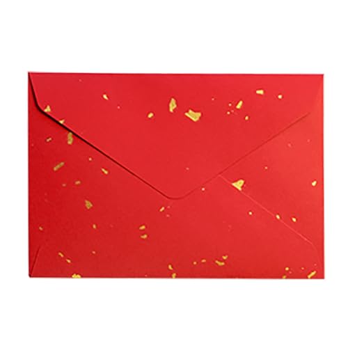 UDJKSHAL Einladungskarten, Einladungsumschläge, Umschläge, 20 Stück/Packung, Spezialpapier, Retro-Goldpulver-Umschläge, Western-Dreieck-Umschlag for Hochzeitseinladung(Red) von UDJKSHAL