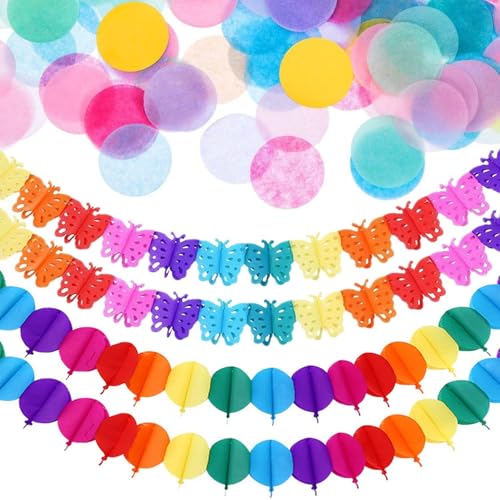 4 Stück Papierspitze, 1 Packung Konfetti, Kreativer Hängegirlande, Bestreut Konfetti, Farbenfrohe Dekoration Für Die Weihnachtsgeburtstagsfeier. 4 Stück Papierspitze, 1 Packung Konfetti, Kreativer Hängegirlande, Bestreut Konfetti, Farbenfrohe Dekoration Für Die Weihnachtsgeburtstagsfeier. von UDNFHL