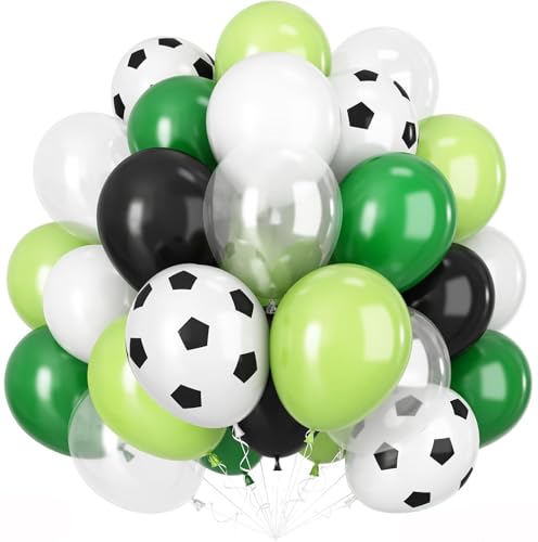 UDRKFOPK Luftballons für Fußball Geburtstagspartys, 60 Stück 12 Zoll Luftballons mit Fußball-Aufdruck, Grüne und Schwarz Luftballons, Latex Luftballons für Jungen Fußballparty Sportjubiläum Babyparty UDRKFOPK Luftballons für Fußball Geburtstagspartys, 60 Stück 12 Zoll Luftballons mit Fußball-Aufdruck, Grüne und Schwarz Luftballons, Latex Luftballons für Jungen Fußballparty Sportjubiläum Babyparty von UDRKFOPK