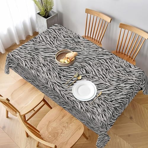 UENFFKDAP Rechteckige Tischdecke mit Druckmustern, wasserdicht und waschbar, für Restaurants, Partys und Küchen, 152 x 228 cm, Schwarz / Weiß von UENFFKDAP