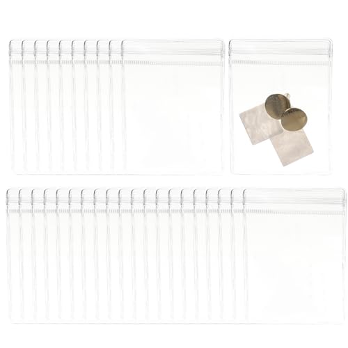 UENXRXE 40 Stück Reiseschmuck Organizer Taschen,Schmuck Organizer,Kartenalbum Ordner,Karten Ordner Buch,Transparent von UENXRXE