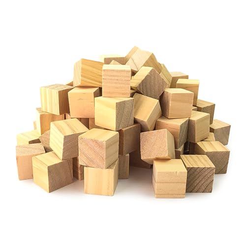 500 Stück Holzwürfel, 10mm Holzklötze Kleine Holzklötzchen zum Basteln Blanko Würfel Holz Quadrat Würfel Natur für Deko, Puzzles, Zahlen, DIY, Handwerk von UESDU
