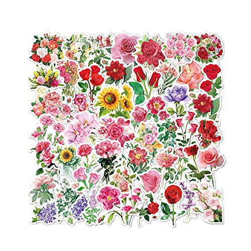 Sticker Blumen, 110 Blatt Aufkleber Blumen Selbstklebend Retro Scrapbook Stickers Farbenfroh DIY Dekopapier für Fotoalben Tagebuch Sammelalbum von UESDU