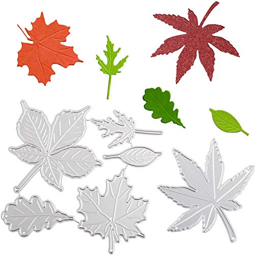 UFLF 2 Set Stanzschablonen Herbst Ahornblatt Stanzen Blätter Metall Prägeschablonen Stanzformen Cutting Dies für DIY Scrapbooking Karten Handwerk Geschenk Homedeko von UFLF