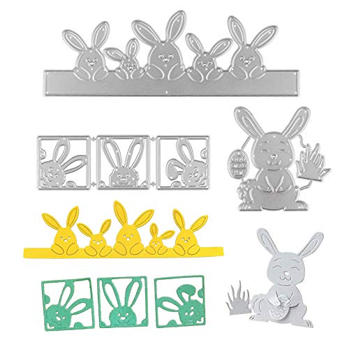 UFLF 3 Stücke Ostern Stanzschablonen Hase Stanzen Metall Prägeschablonen Stanzformen Cutting Dies für DIY Scrapbooking Karten Handwerk Geschenk Homedeko von UFLF