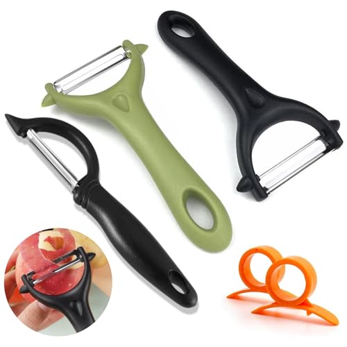 Sparschäler Kartoffelschäler Set Universalschäler Edelstahl Schäler mit Drehbare Klingen Spargelschäler Peeler Multifunktion Y-Förmig Gemüseschäler für Gemüse Obst Karotten 3Pcs von UGBO