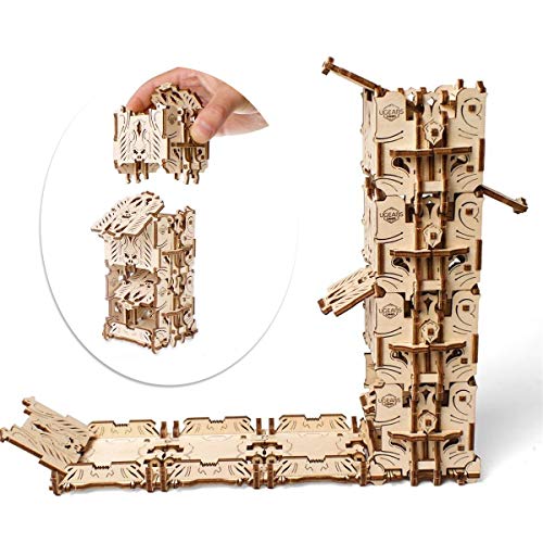 UGEARS 3D Modellbausatz Brettspiele Würfelturm - Dice Tower - 4 Würfelbechern Wuerfelturm Holzbausatz Würfelspiele Kartenspiele für Erwachsene Modellbau Set Spielezubehör Holz Brettspiel Zubehör von UGEARS