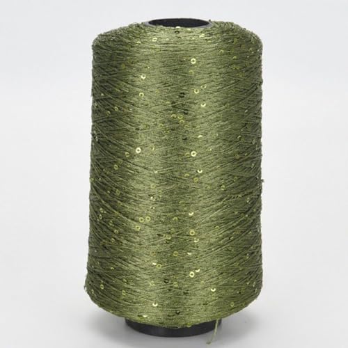 100G Glitzergarn Pailletten Weiß Silber Paillettengarn glänzendes Garn Summer Ice Silk Mercerisiertes Garn, A-20 von UGEFKMQ