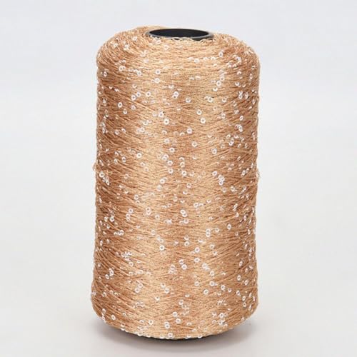 100G Glitzergarn Pailletten Weiß Silber Paillettengarn glänzendes Garn Summer Ice Silk Mercerisiertes Garn, A-22 von UGEFKMQ