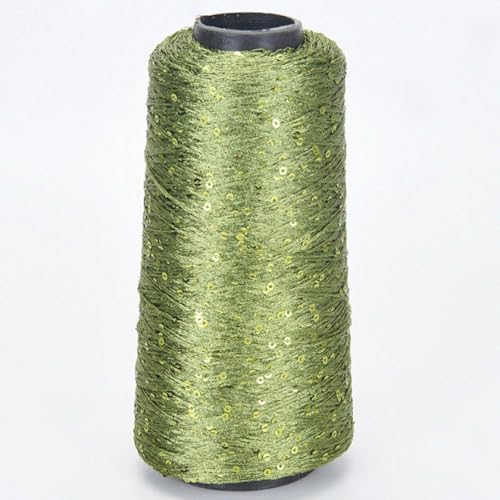 100G Glitzergarn Pailletten Weiß Silber Paillettengarn glänzendes Garn Summer Ice Silk Mercerisiertes Garn, A-23 von UGEFKMQ