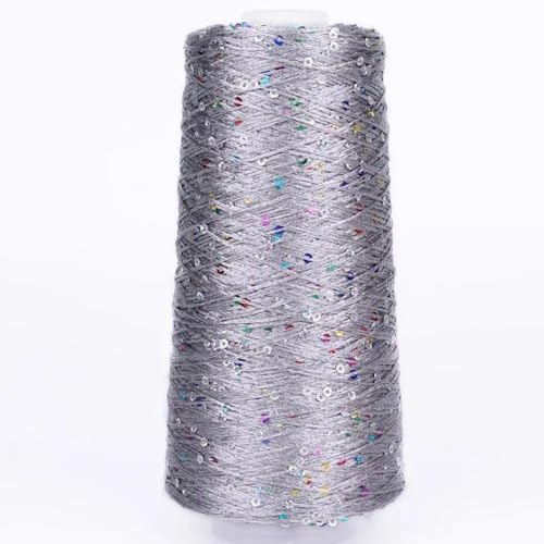 100G Glitzergarn Pailletten Weiß Silber Paillettengarn glänzendes Garn Summer Ice Silk Mercerisiertes Garn A-5 von UGEFKMQ