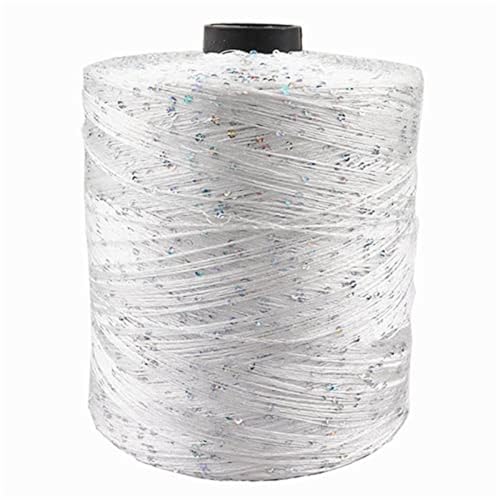 100G Summer Ice Silk Mercerisiertes Garn glitzerndes weißes Splitter-Paillettengarn merzerisiertes Garn Kugel-Glitzergarn Pailletten Beilaufgarn A-1 von UGEFKMQ