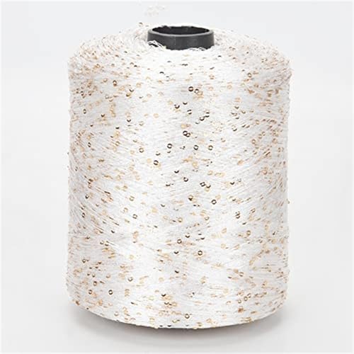 100G Summer Ice Silk Mercerisiertes Garn glitzerndes weißes Splitter-Paillettengarn merzerisiertes Garn Kugel-Glitzergarn Pailletten Beilaufgarn A-13 von UGEFKMQ