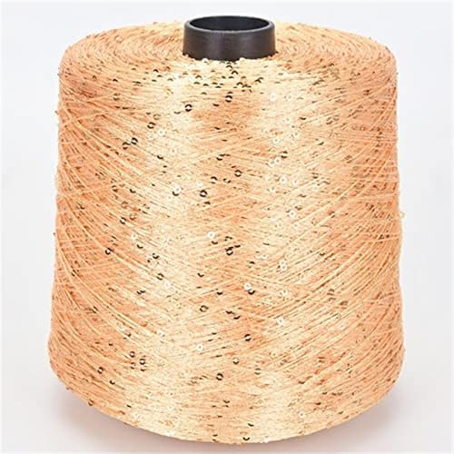 100g Häkelnadel mit Pailletten Garn Glitzergarn Paillettengarn Pailletten-Häkelgarn Gold glänzendes Glitzer-Strickgarn, A-5 von UGEFKMQ